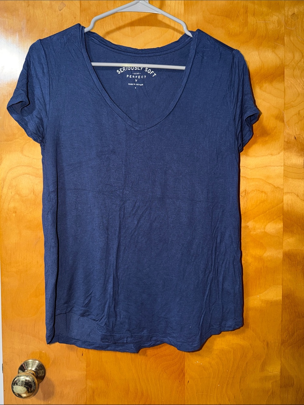 Aeropostale Navy V-Neck Short Sleeve Tee